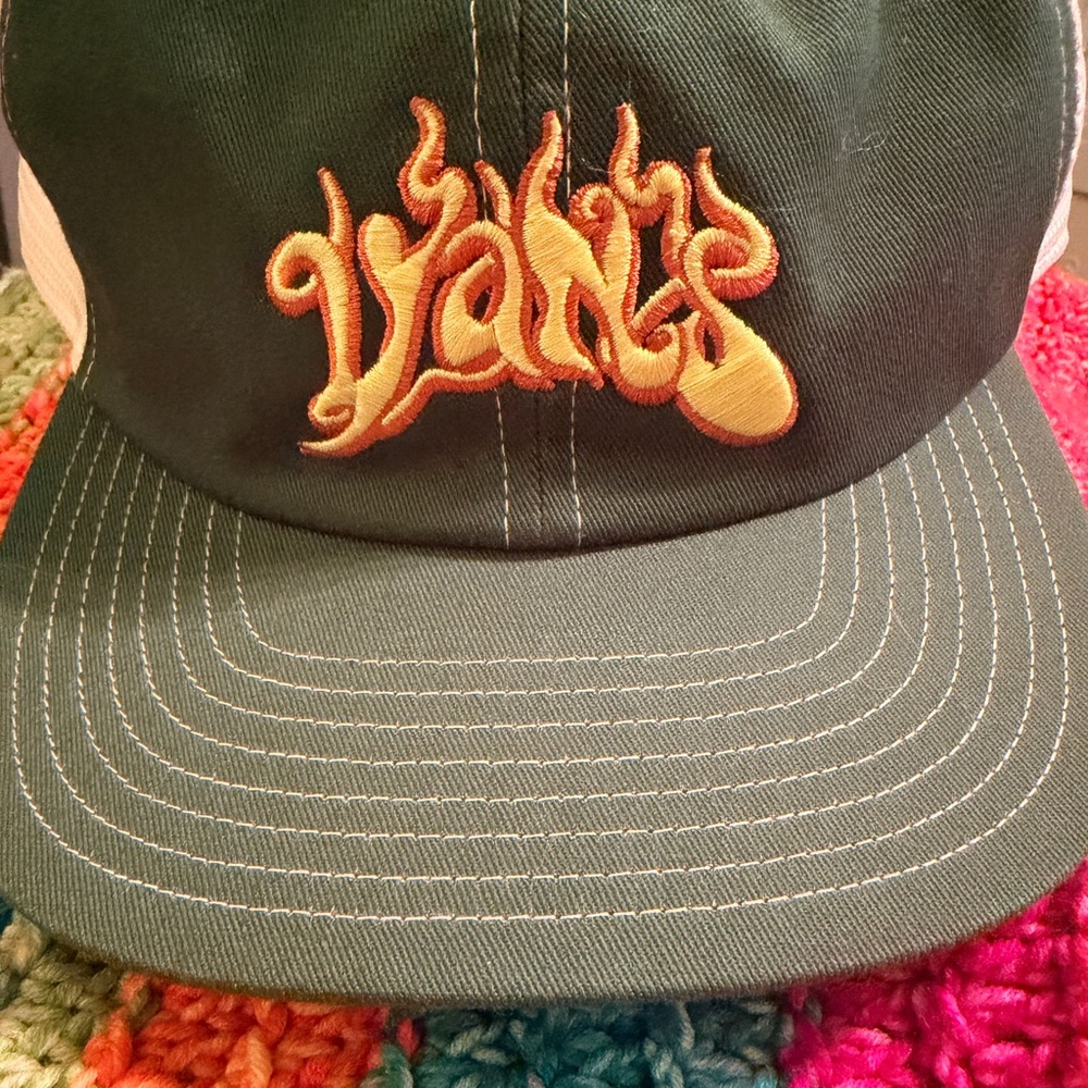 NWOT Vans Trucker Cap -  Green - Flames